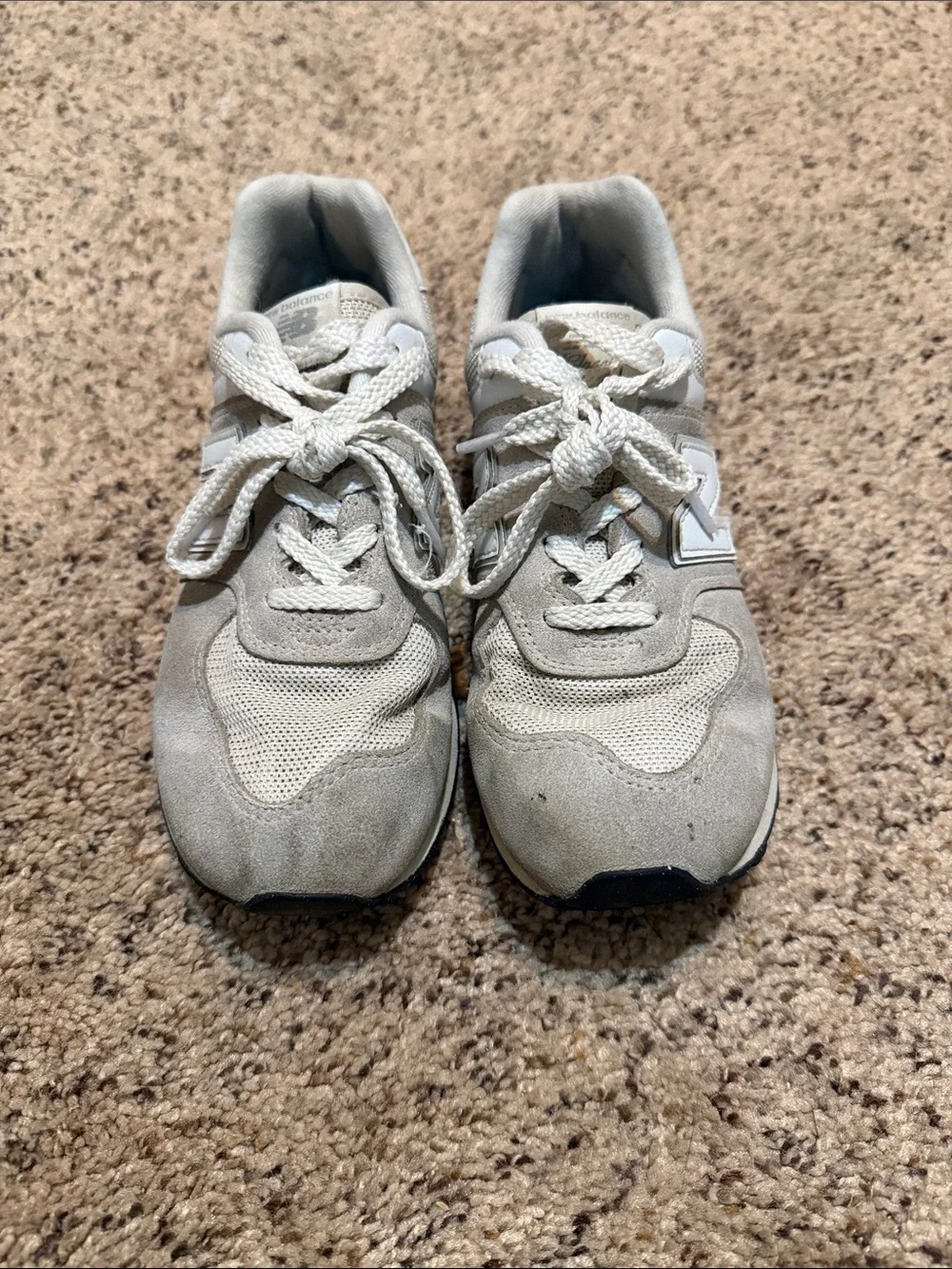 New Balance Kids Beige and White Casual Sneakers